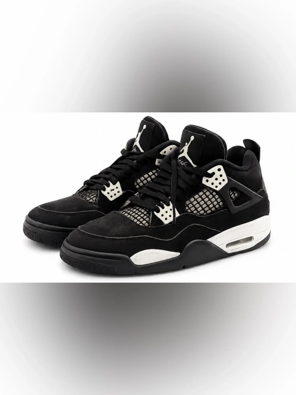 Air Jordan 4 White Thunder Sneakers Men's Size 9.5 Black White Retros